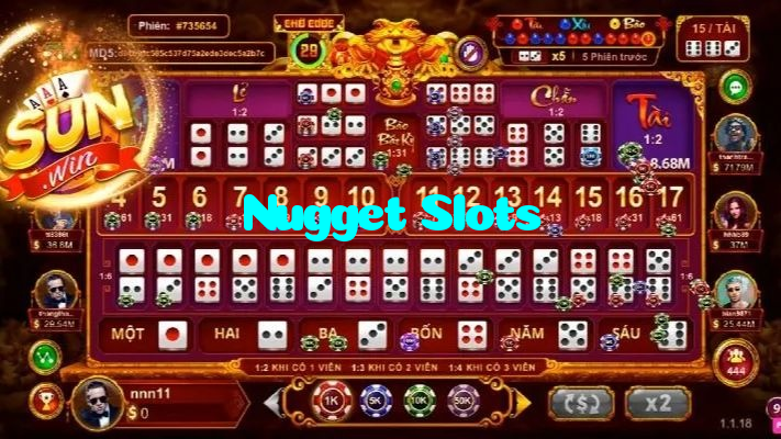 Nugget Slots casino presented on mobile device in Pakistan with slots and live games